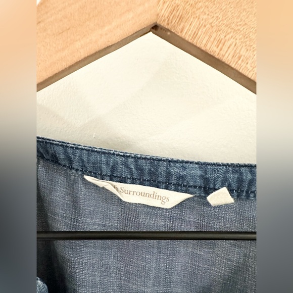 Soft Surroundings Cold Shoulder Chambray Shirt Size XS - Picture 5 of 6